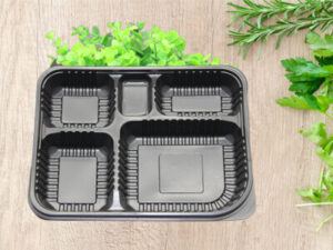 Prep & Savour Davit 6 x 7 Clear Plastic 4 Compartment Bento Boxes