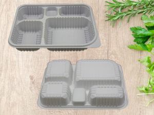 Prep & Savour Davit 6 x 7 Clear Plastic 4 Compartment Bento