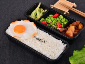 Takeaway Food Container Lunch Box bento Rectangle with Wooden Lid